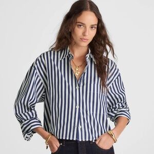 NWT Madewell Straight-Hem Shirt in Poplin